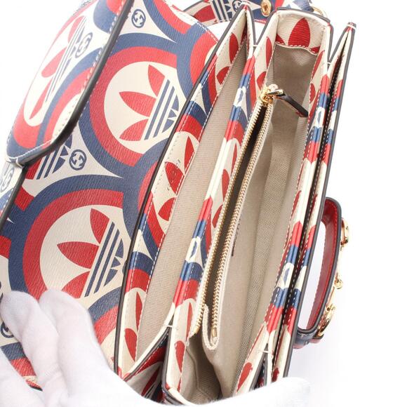 Gucci adidas Horsebit Leather Shoulder Bag Ivory White Navy Blue Red - Picture 2 of 5